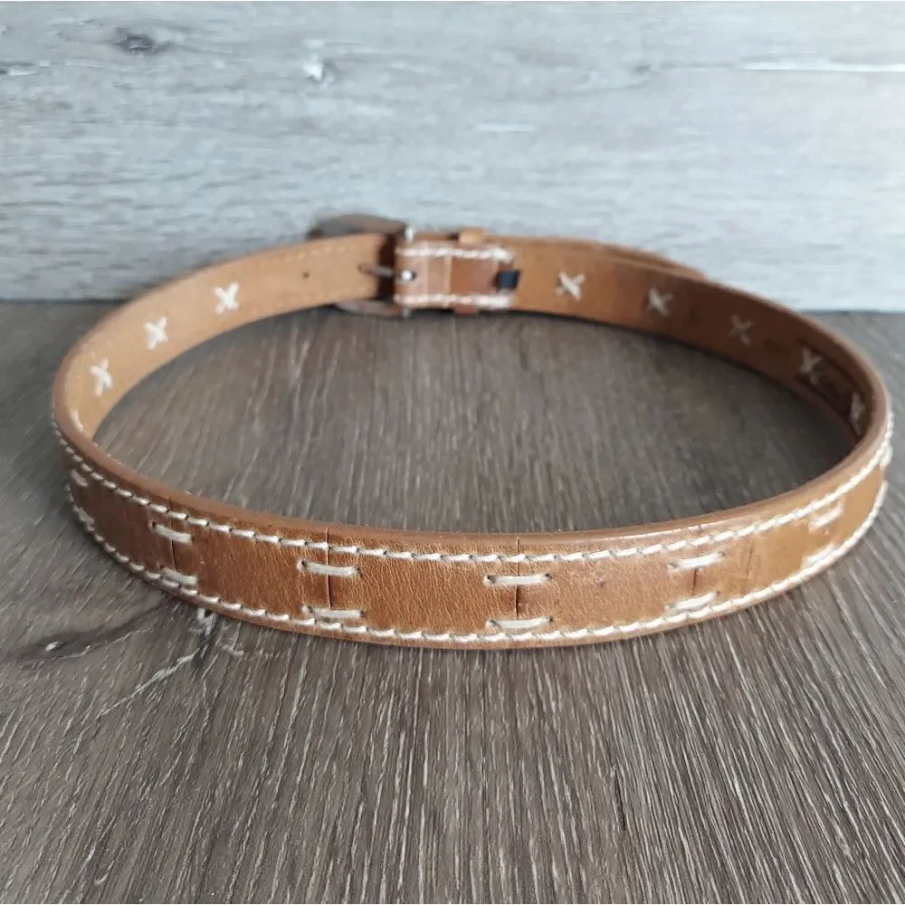 Vintage Eddie Bauer Patchwork Leather Belt Large